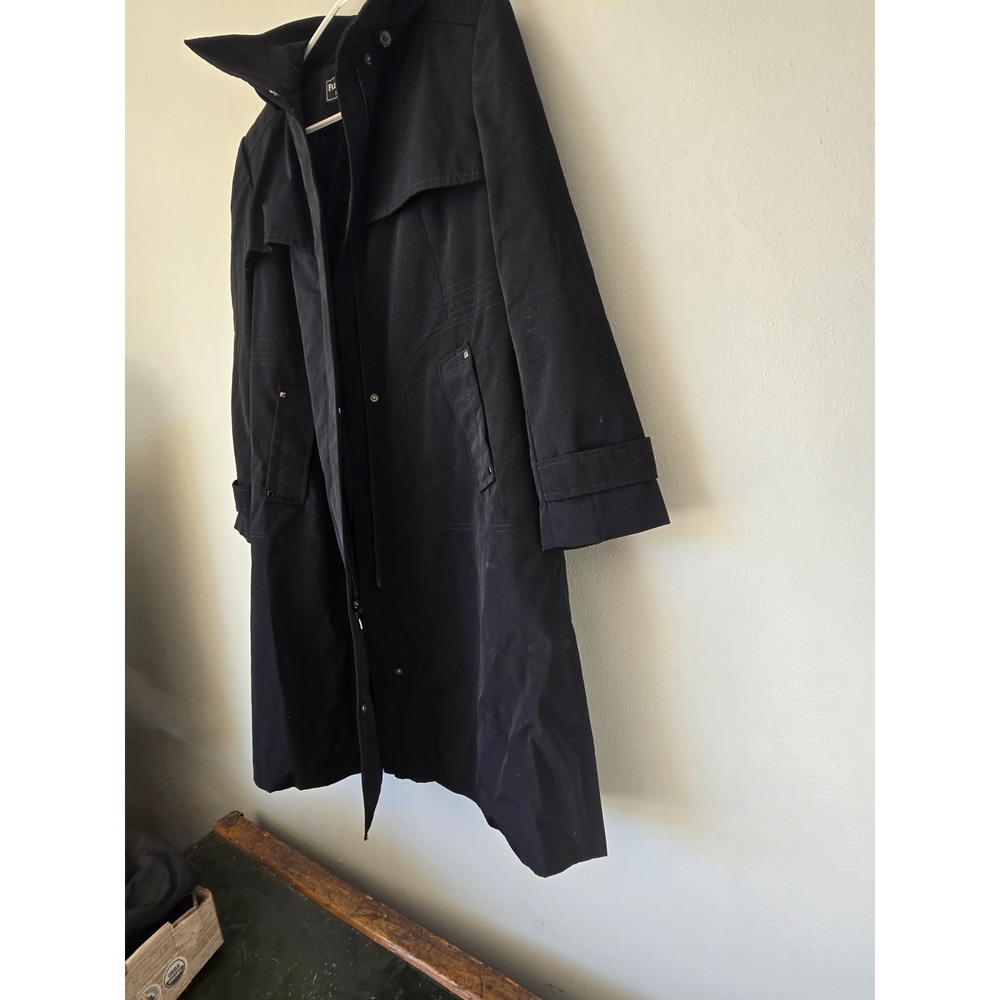 Fleet Street Ltd Black Rain Resistant Trench Coat Jacket Polyester Women's Med - Picture 2 of 16